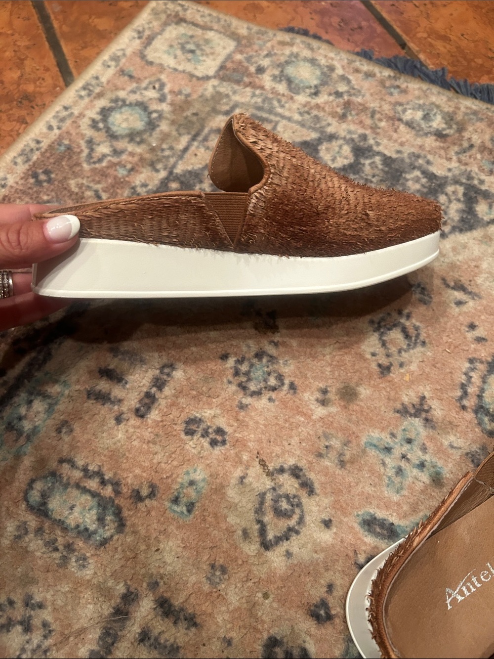 Antelope Tan Woven Slip-On Mule - Picture 9 of 13